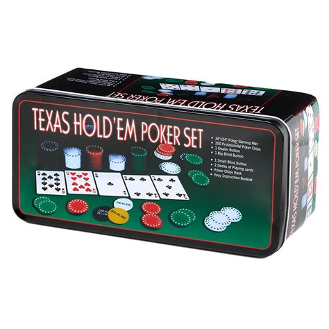 texas holdem poker set tin